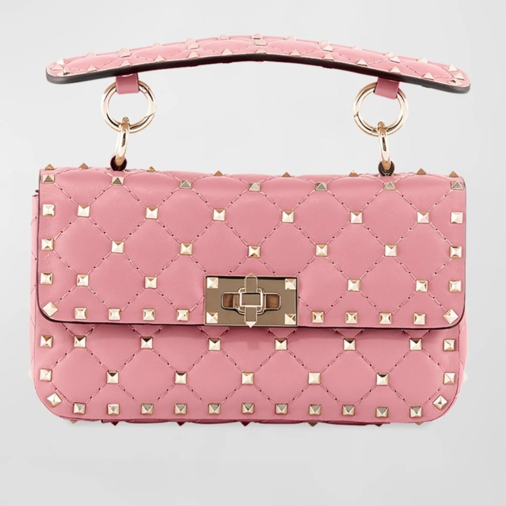VALENTINO 💯 Authentic small Rockstud bag pink RARE 💕💕 - Picture 2 of 13